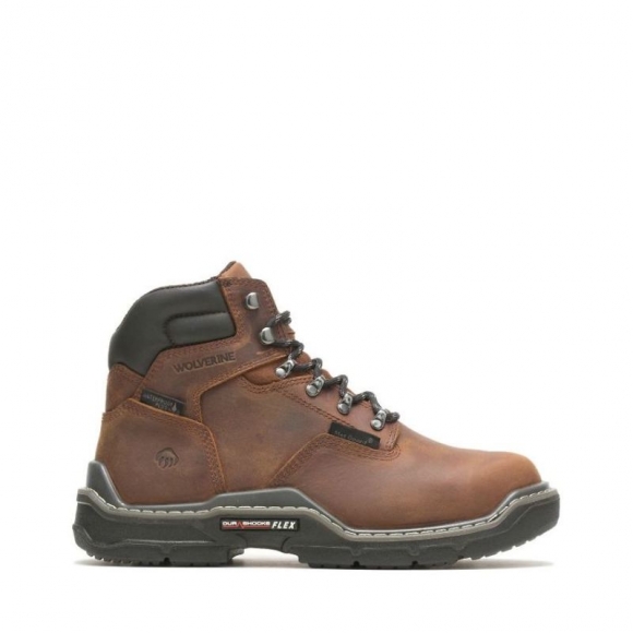 WOLVERINE | MEN'S RAIDER DURASHOCKS WATERPROOF 6" MET-GUARD WORK BOOT-Peanut